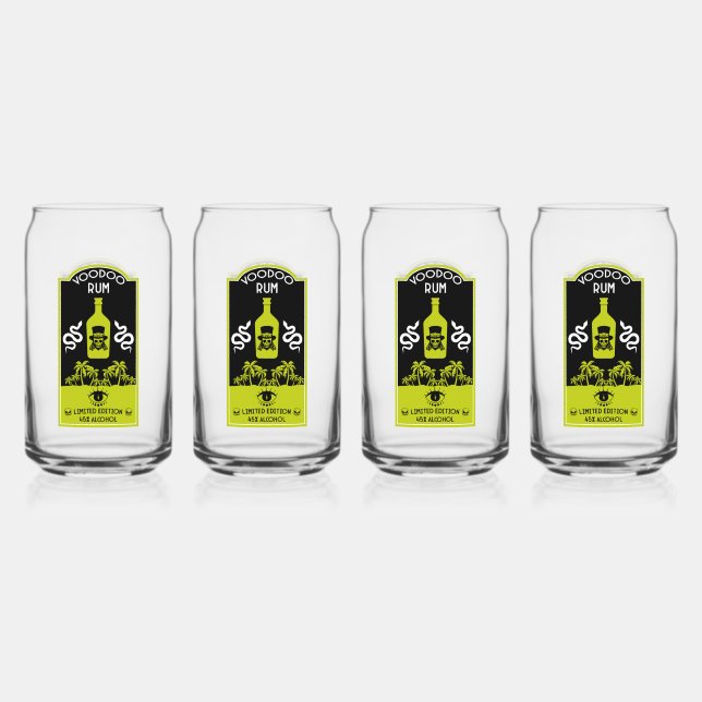 Vaso Con Forma De Lata Voodoo Rum caribeño (Anverso)