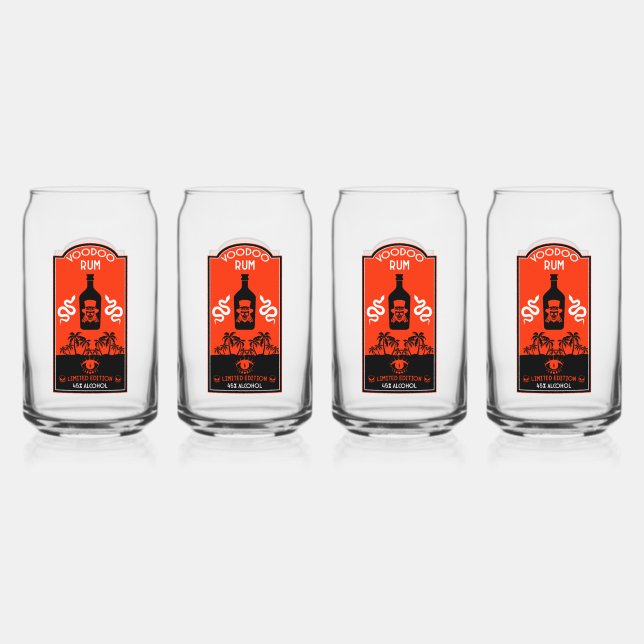 Vaso Con Forma De Lata Voodoo Rum caribeño (Anverso)