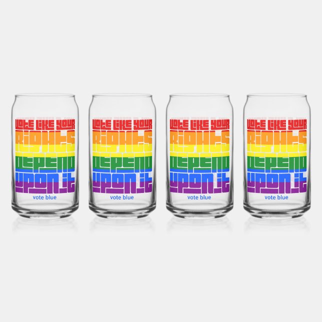 Vaso Con Forma De Lata Votar como tus derechos LGBTQ dependen de eso (Anverso)
