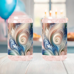 Vaso Con Forma De Lata Watercolor Fantasía Patrón romántico floral