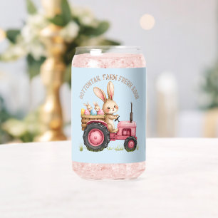 Vaso Con Forma De Lata Whimsical Easter Bunny Farm Vintage Tractor