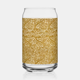 Vaso Con Forma De Lata William Morris Rosa y Flor de Cardo Dorado