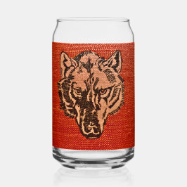 Vaso Con Forma De Lata Wolf Head on Red Beer Can