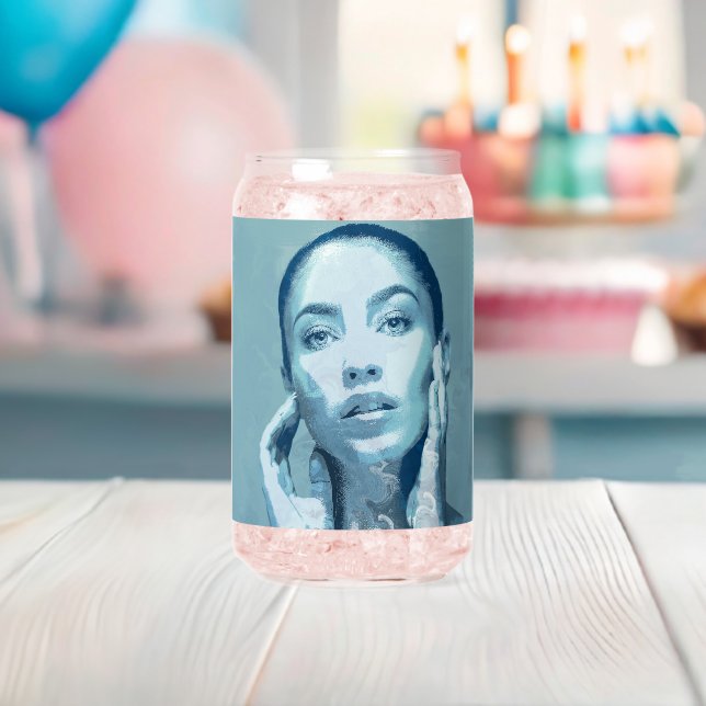 Vaso Con Forma De Lata "Woman in Blue" (Insitu (Baby Shower))