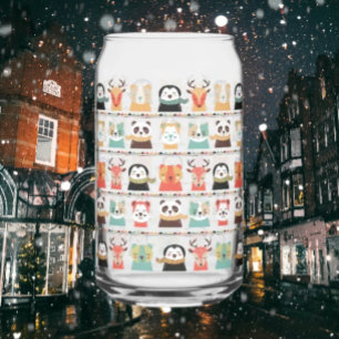 Vaso Con Forma De Lata Woodland Whimsy Buddies Clear Can Glass