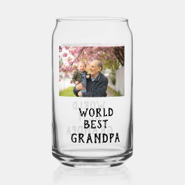 Vaso Con Forma De Lata World best Grandpa photo name father's day grandpa