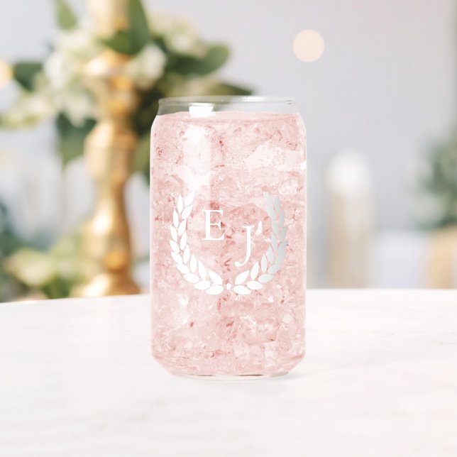 Vaso Con Forma De Lata Wreath monograma (Insitu (Boda))