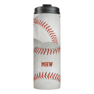 Vaso con monograma personalizado de béisbol