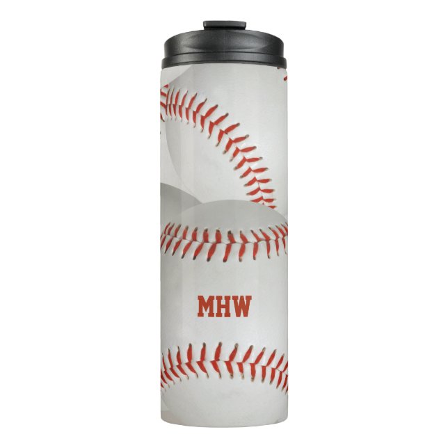 Vaso con monograma personalizado de béisbol (Anverso)