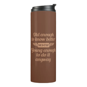 Vaso con monograma personalizado "Old & Young"