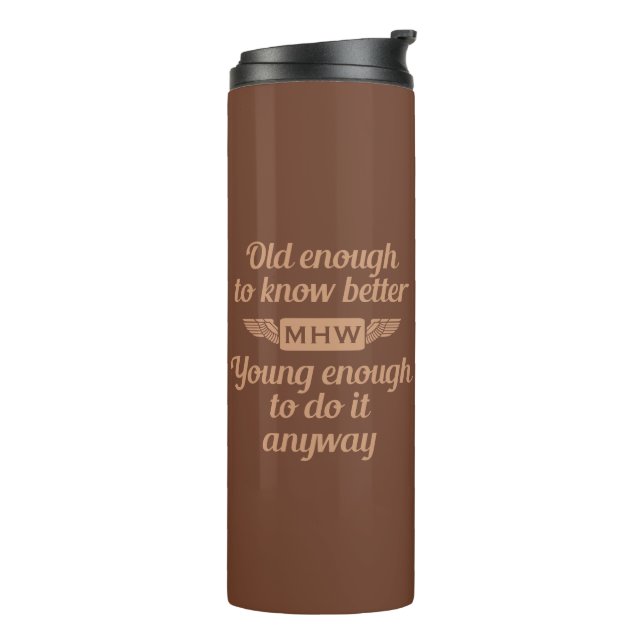 Vaso con monograma personalizado "Old & Young" (Rotado hacia la izquierda)