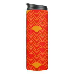 Vaso con patrón de arte japonés