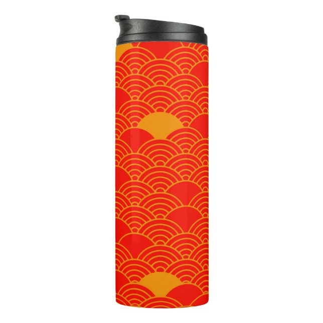 Vaso con patrón de arte japonés (Rotado hacia la derecha)