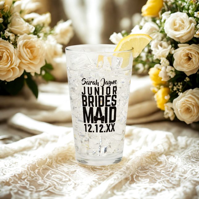 Vaso conmemorativo personalizado para dama de hono (For the Junior Bridesmaid in your bridal party, Just add her name and your wedding date)