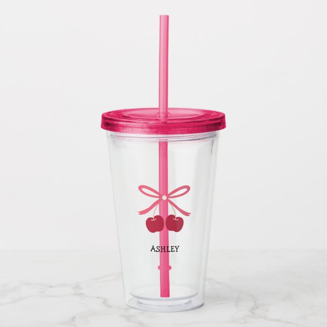 Vaso de acrílico | Arco de cereza dulce lindo  (Anverso)