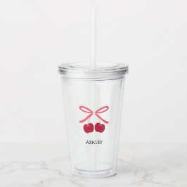 Vaso de acrílico | Arco de cereza dulce lindo 
