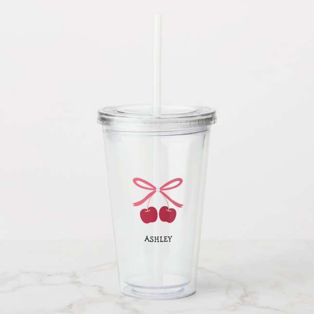 Vaso de acrílico | Arco de cereza dulce lindo  (Anverso)