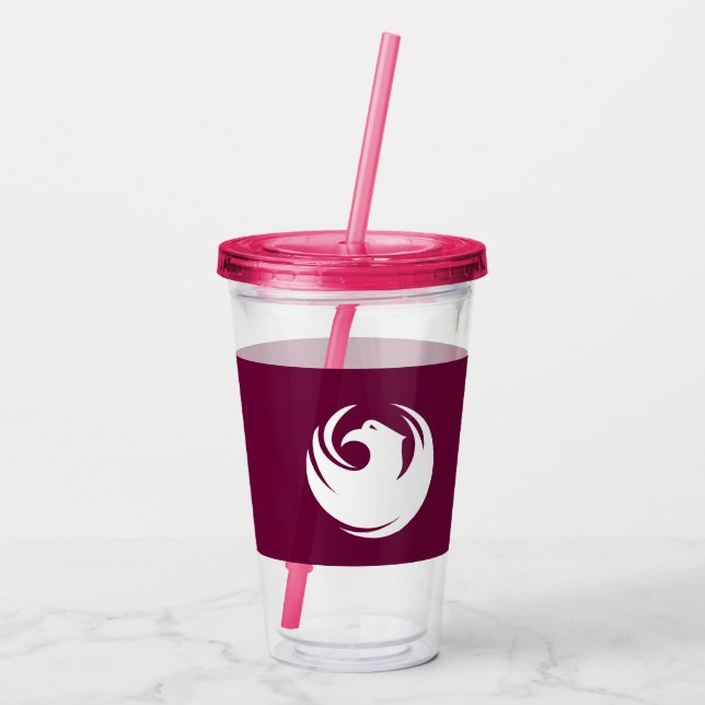 Vaso de acrílico con bandera de la ciudad de Phoen (Reverso)