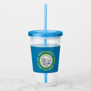 Vaso de acrílico con la bandera de Dakota del Sur