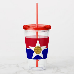 Vaso de acrílico con la bandera de Dallas, Tejas