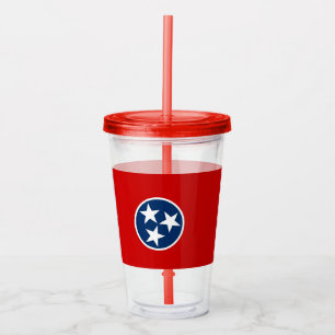 Vaso de acrílico con la bandera de Tennessee