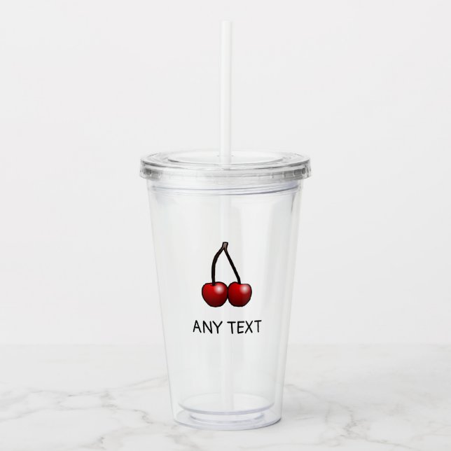 Vaso de acrílico de cereza (Anverso)