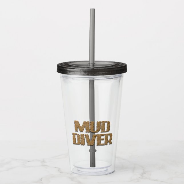 Vaso de acrílico gris Mud Diver (Anverso)
