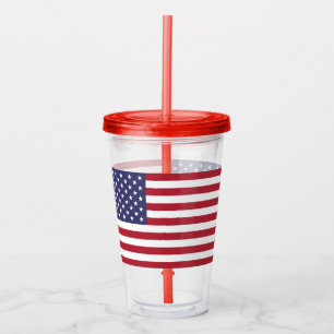 Vaso de acrílico patriótico con la bandera de lo