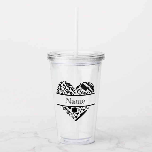 Vaso de acrílico personalizado con nombre (Anverso)