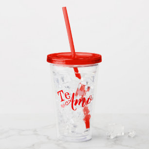 Vaso de acrílico - Te Amo - Personalizable