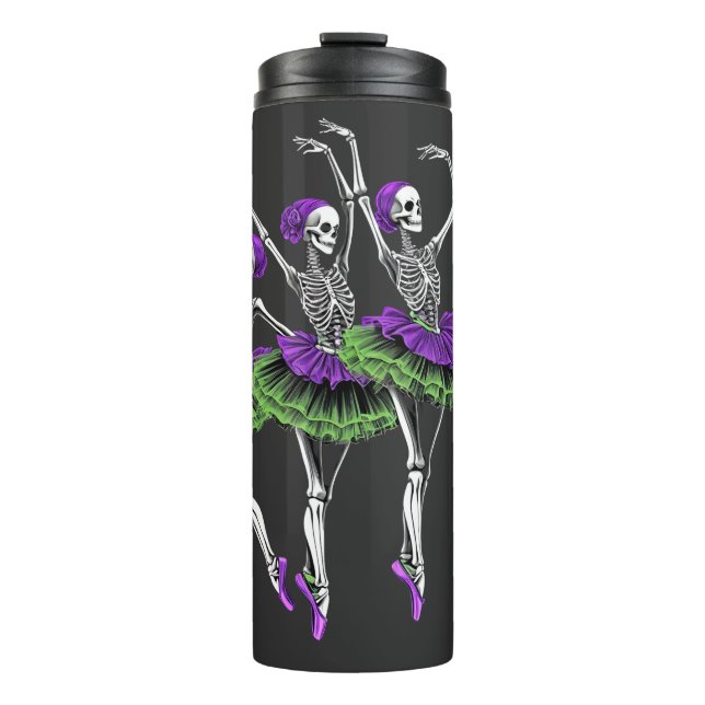 Vaso de bailarina esquelética morado y verde (Anverso)