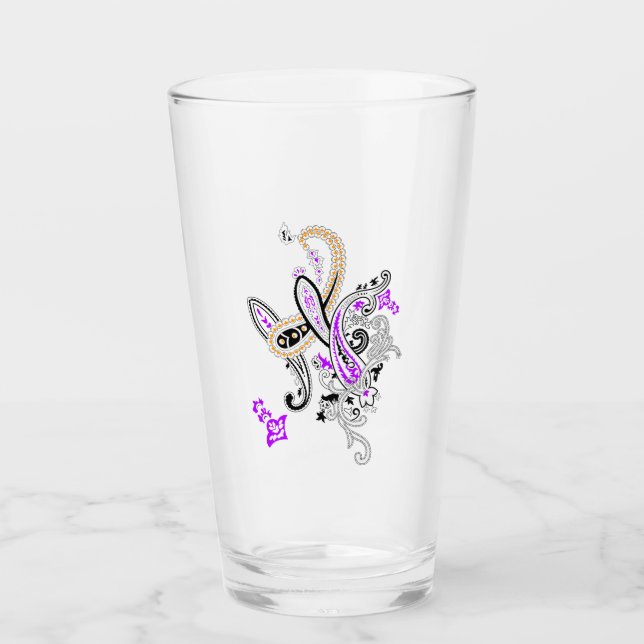 Vaso de Bebida de Lujo Botánico Paisley (Anverso)