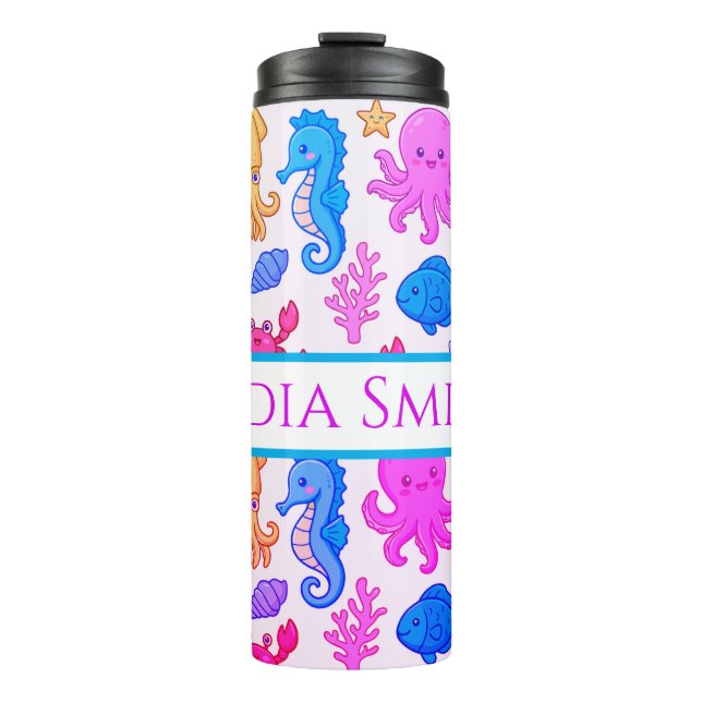 Vaso de bebida personalizado con estilo playero (Anverso)