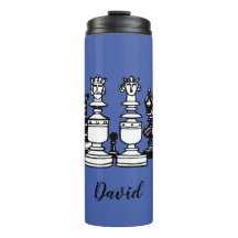 Vaso de bebida personalizado con tema de ajedrez