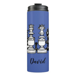 Vaso de bebida personalizado con tema de ajedrez