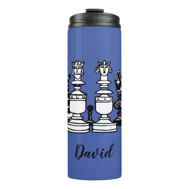 Vaso de bebida personalizado con tema de ajedrez (Anverso)
