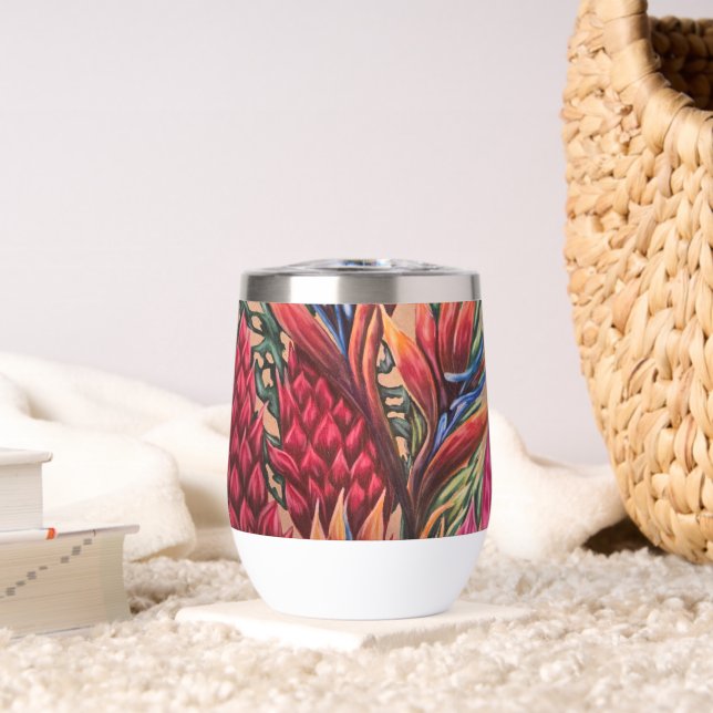 Vaso de bouquet tropical (Sala de estar (girada))