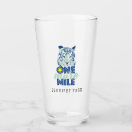 Vaso de cerveza azul motivacional "Una milla más"