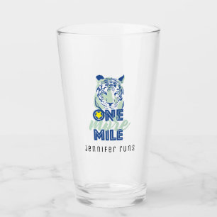 Vaso de cerveza azul motivacional "Una milla más" 