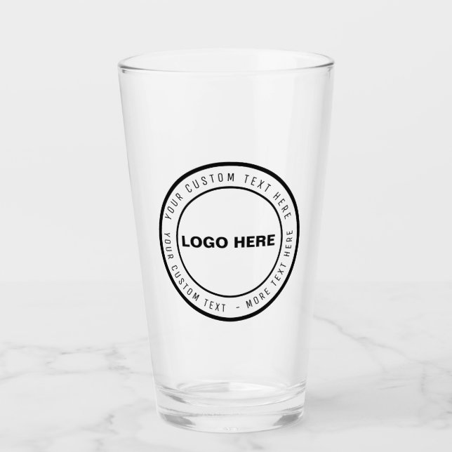 Vaso de Cerveza con Logo y Texto Personalizado | R (Anverso)