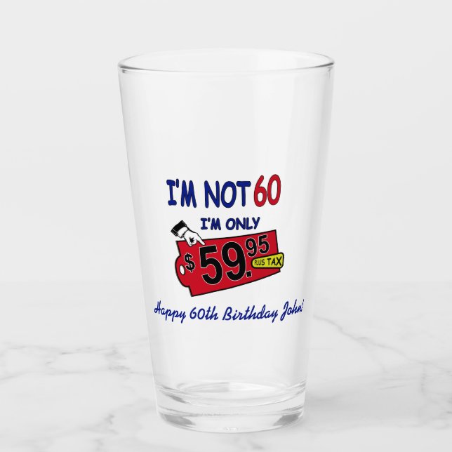 Vaso de cerveza de humor para 60 cumpleaños (Anverso)