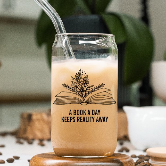 Vaso de Cerveza de Vidrio para Amante de Libros Pr (Indulge your literary senses with our witty drinking glass, perfect for the book lover in you.)