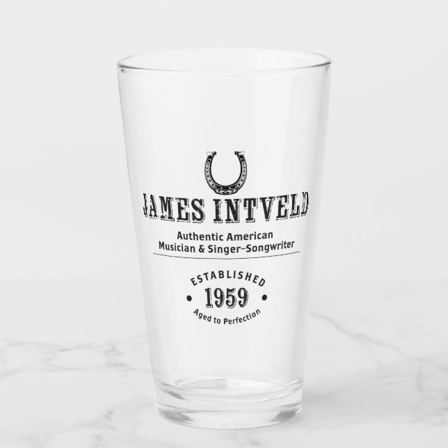 Vaso de cerveza herradura de James Intveld (Anverso)