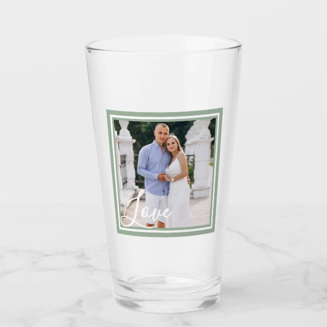 Vaso de cerveza para pareja simple y encantador de (Anverso)