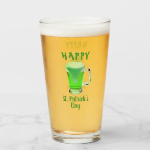 Vaso de cerveza verde Feliz día de San Patricio