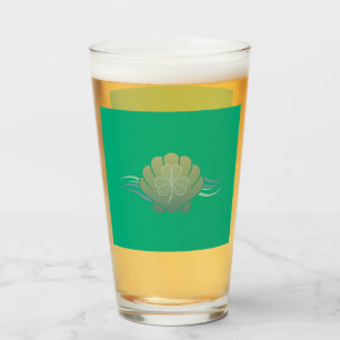 Vaso de cerveza verde Letter B Shamrock - St. Patr