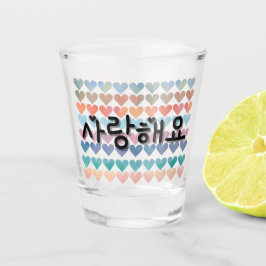 Vaso De Chupito 사 랑 해 te quiero en Corazones Coreanos SOJU