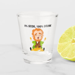 Vaso De Chupito 0% irlandés, 100% borracho Funny Leprechaun