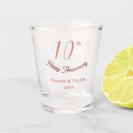 Vaso De Chupito 10th wedding anniversary peach pastel name retro b