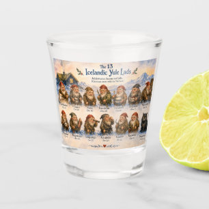 Vaso De Chupito 13 duendes islandeses de Yule Navidad en Islandia